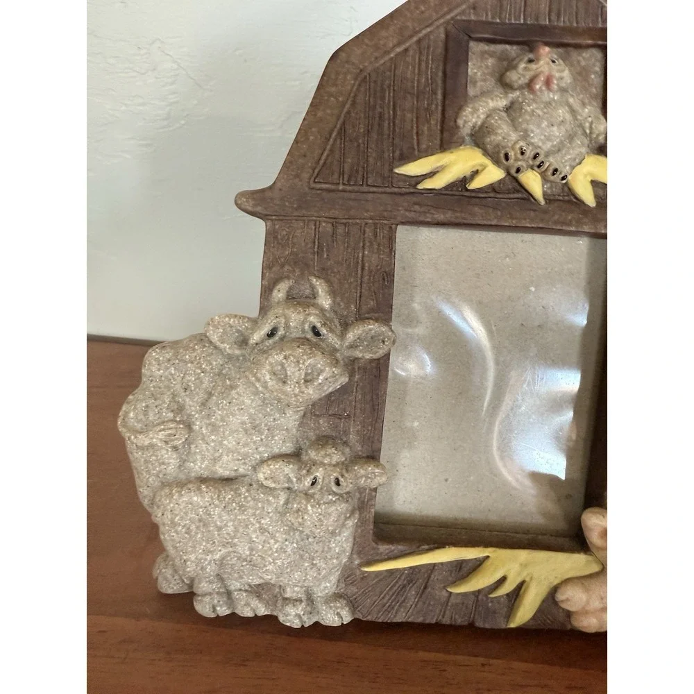 QUARRY CRITTERS Picture Frame 2nd Nature Design Piglets Chicken Cattle 2002 Farm
